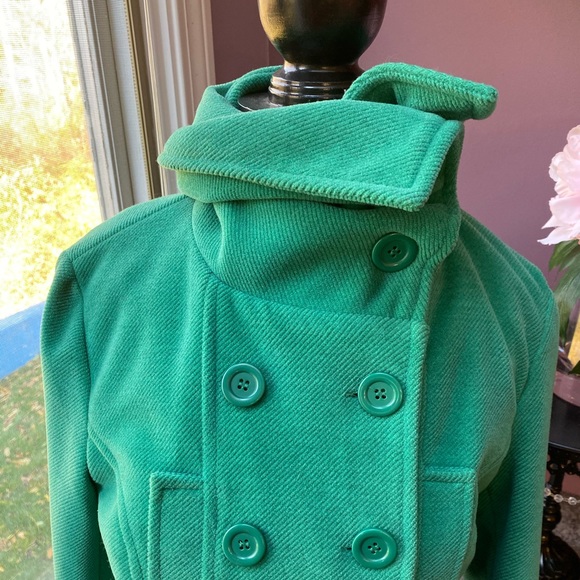 Green pea coat jacket - Picture 6 of 7